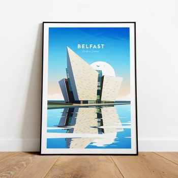 Belfast Traditional Travel Canvas Poster Print - Northern Ireland