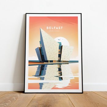 Belfast Traditional Travel Canvas Poster Print - Northern Ireland