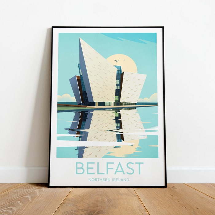 Belfast Travel Canvas Poster Print - Northern Ireland - Belfast Travel Poster