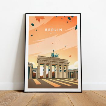 Berlin Evening Traditional Travel Canvas Poster Print - Germany