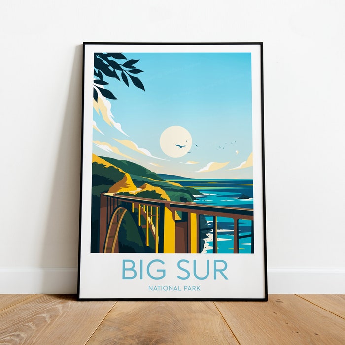 Big Sur Travel Canvas Poster Print - National Park Big Sur Print Big Sur Poster