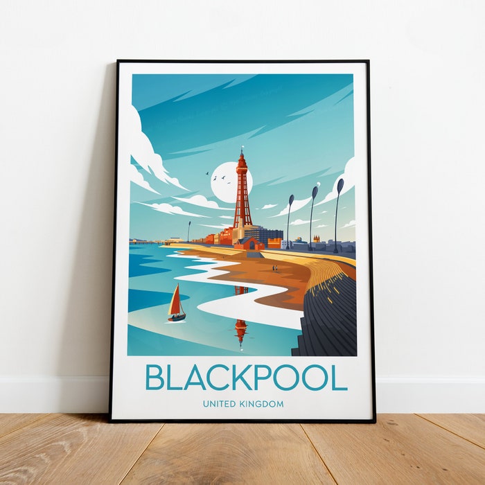 Blackpool Travel Canvas Poster Print - United Kingdom Blackpool Poster