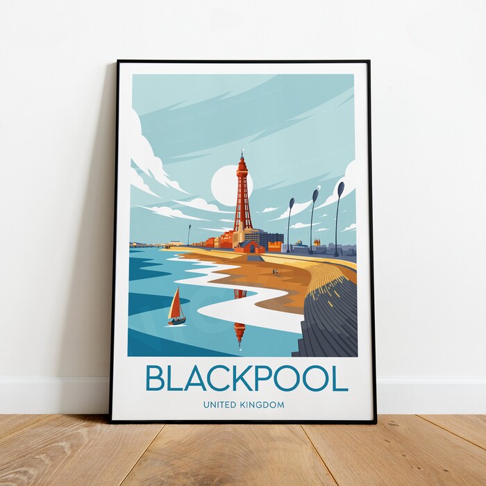 Blackpool Travel Canvas Poster Print United Kingdom Blackpool Poster