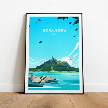 Bora Bora Traditional Travel Canvas Poster Print - Tahiti