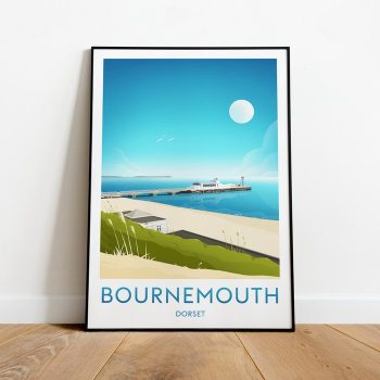 Bournemouth Travel Canvas Poster Print - Dorset Bournemouth Print Bournemouth Poster Dorset Artwork