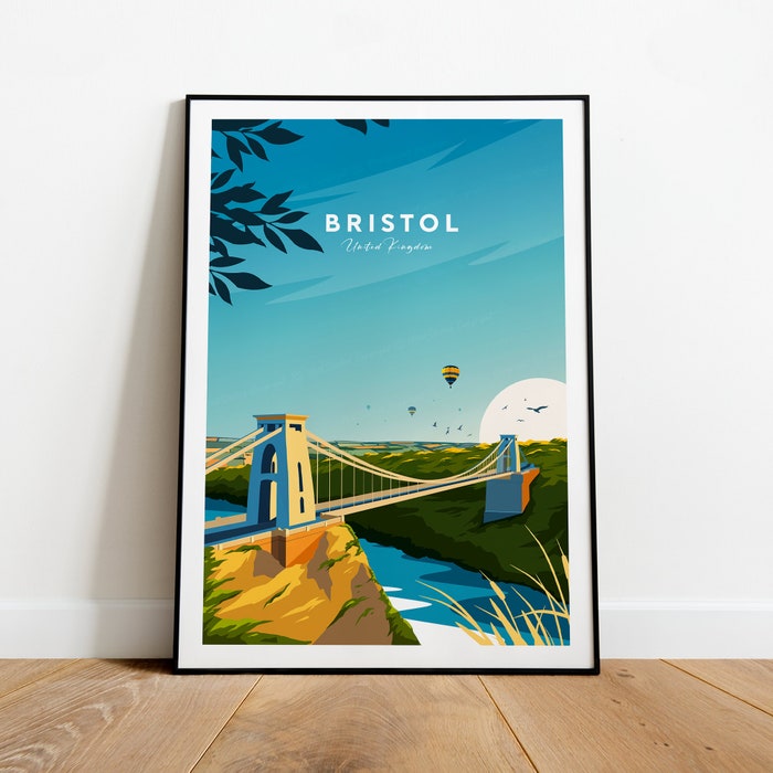 Bristol Traditional Travel Canvas Poster Print - United Kingdom