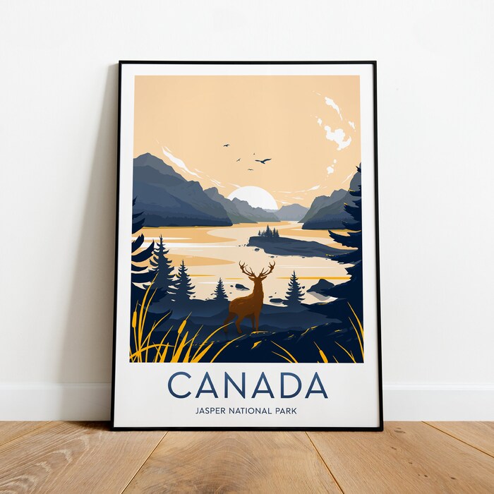 Canada Travel Canvas Poster Print - Jasper National Park Canada Print Canada Poster