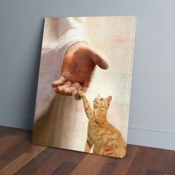 Cat And Jesus Canvas Poster Prints Wall Art Decor