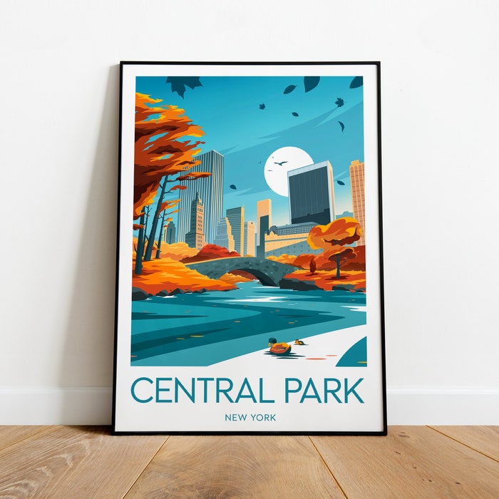 Central Park Travel Canvas Poster Print - New York Central Park Poster