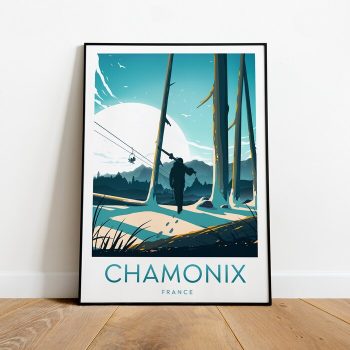 Chamonix Travel Canvas Poster Print - France - Ski Resort Chamonix Print Wall Art