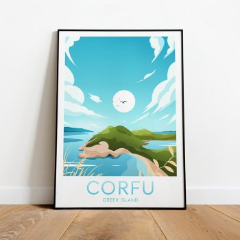 Corfu Travel Canvas Poster Print - Greece