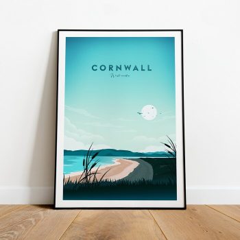 Cornwall West Country Traditional Travel Canvas Poster Print Cornwall Poster