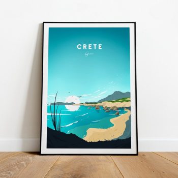 Crete Traditional Travel Canvas Poster Print - Greece Crete Poster Crete Print Wall Art