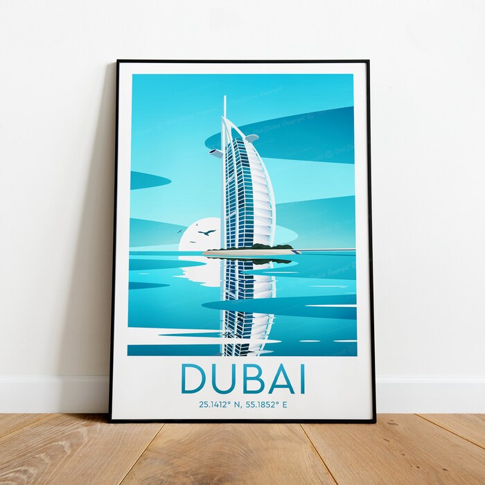 Dubai Travel Canvas Poster Print - Burj Al Arab