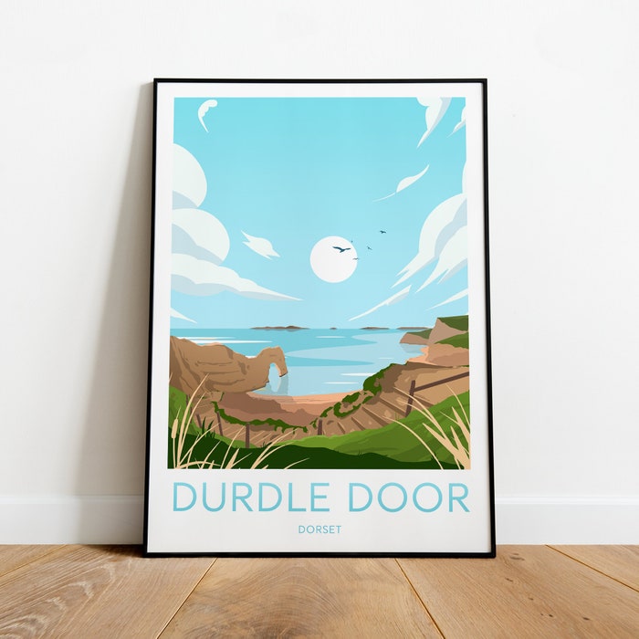 Durdle Door Travel Canvas Poster Print - Dorset Dorset Poster Bournemouth Print Bournemouth Artwork