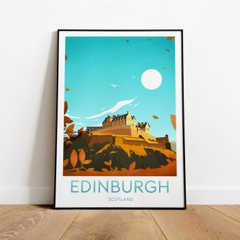 Edinburgh Travel Canvas Poster Print - Scotland Edinburgh Poster Edinburgh Castle.