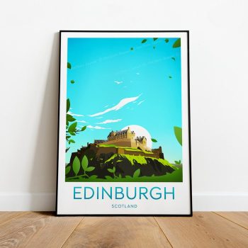 Edinburgh Travel Canvas Poster Print - Scotland Edinburgh Poster Edinburgh Castle.