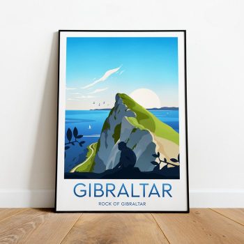 Gibraltar Travel Canvas Poster Print - Rock Of Gibraltar