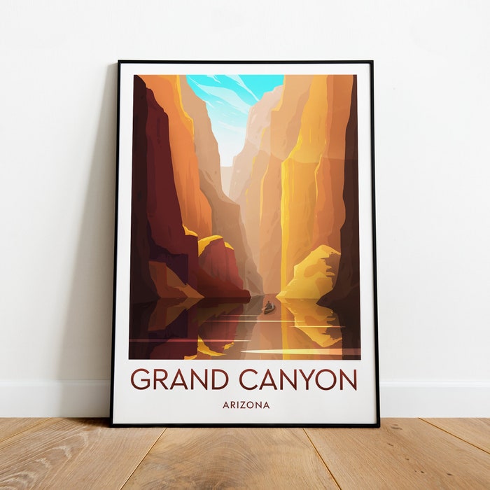 Grand Canyon National Park Travel Canvas Poster Print - Arizona Grand Canyon Poster Grand Canyon Artwork National Park Print