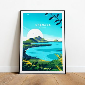 Grenada Traditional Travel Canvas Poster Print - Caribbean Grenada Poster Grenada Prints