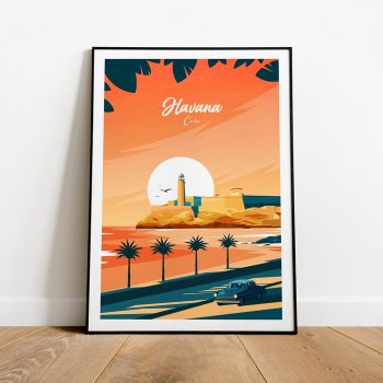 Havana Evening Traditional Travel Canvas Poster Print