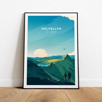 Helvellyn Traditional Travel Canvas Poster Print - Lake District Helvellyn Poster