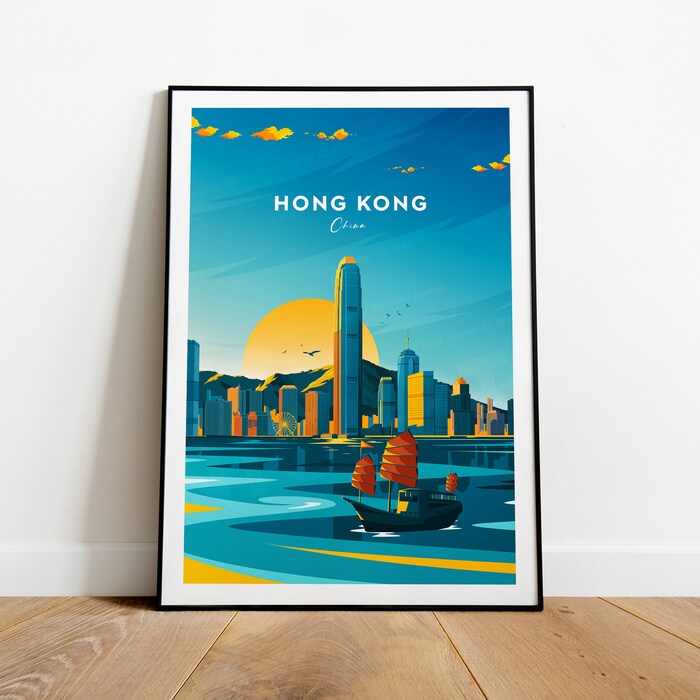 Honk Kong Traditional Travel Canvas Poster Print - China Hong Kong Poster