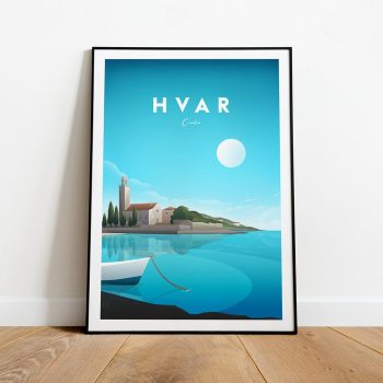 Hvar Traditional Travel Canvas Poster Print - Croatia Hvar Print Hvar Poster Croatia Print Croatia Poster