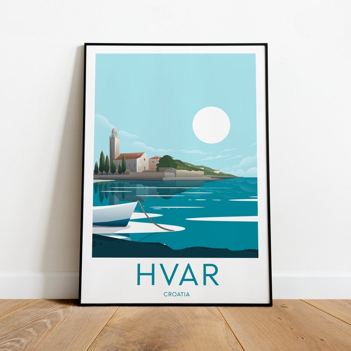 Hvar Travel Canvas Poster Print - Croatia Hvar Poster Hvar Print Croatia Poster