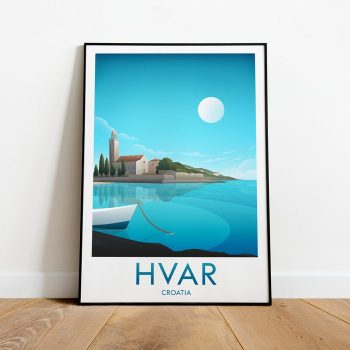 Hvar Travel Canvas Poster Print - Croatia Hvar Print Hvar Poster Croatia Print Croatia Poster