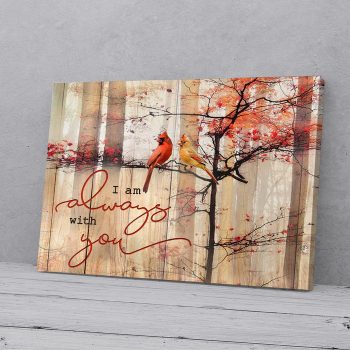 I Am Always With You Tree Cardinal Canvas