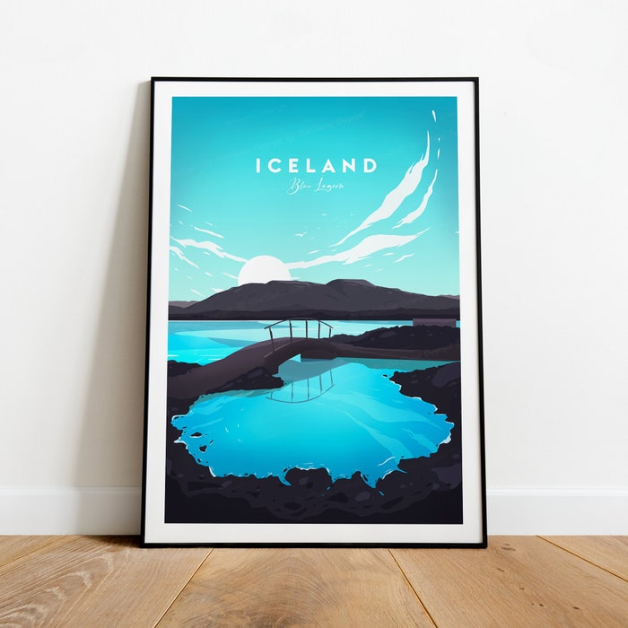Iceland Traditional Travel Canvas Poster Print - Blue Lagoon Reykjavík Poster