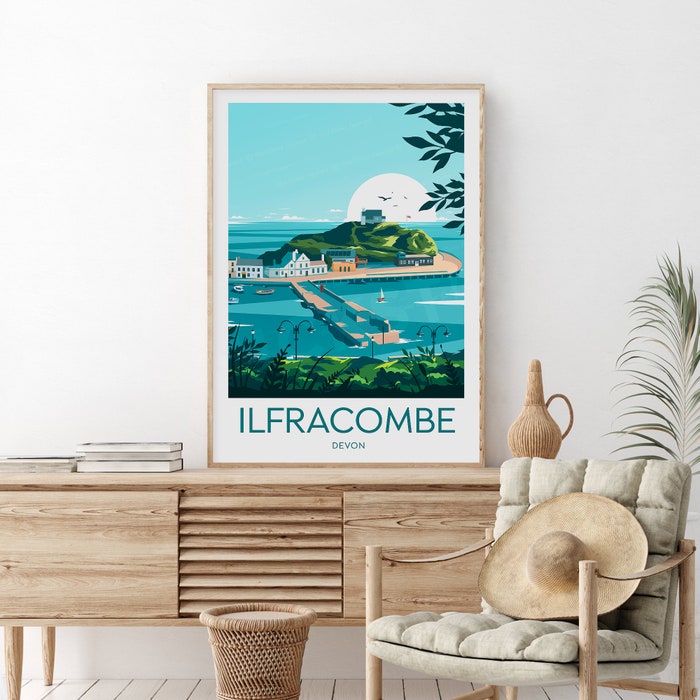 Ilfracombe Travel Canvas Poster Print – Devon Ilfracombe Poster ...