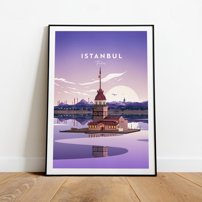 Istanbul Traditional Travel Canvas Poster Print - Turkey