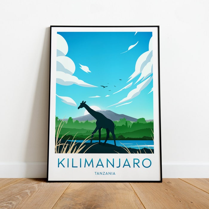 Kilimanjaro Travel Canvas Poster Print - Tanzania Tanzania Print Kilimanjaro Poster
