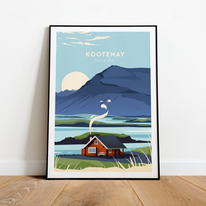 Kootenay National Park Traditional Travel Canvas Poster Print - Canada
