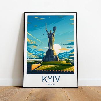 Kyiv Travel Canvas Poster Print - Ukraine Kyiv Travel Poster Motherland Monument