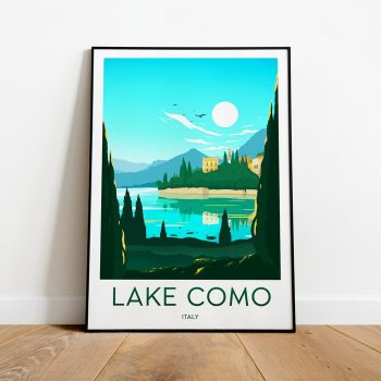 Lake Como Travel Canvas Poster Print - Italy