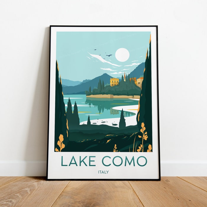 Lake Como Travel Canvas Poster Print - Italy Lake Como Print Lake Como Poster Italy Print
