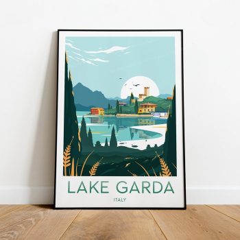 Lake Garda Travel Canvas Poster Print - Italy Lake Garda Print Lake Garda Poster Italy Print Italy Poster