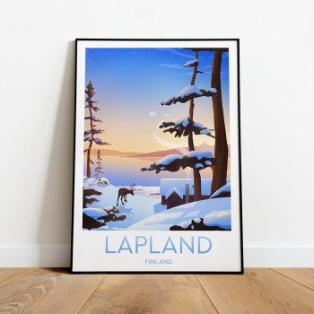 Lapland Travel Canvas Poster Print - Finland Lapland Print Lapland Poster