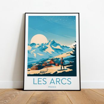 Les Arcs Travel Canvas Poster Print - France Les Arcs Poster Ski Poster Ski Resort Print Les Arcs Ski