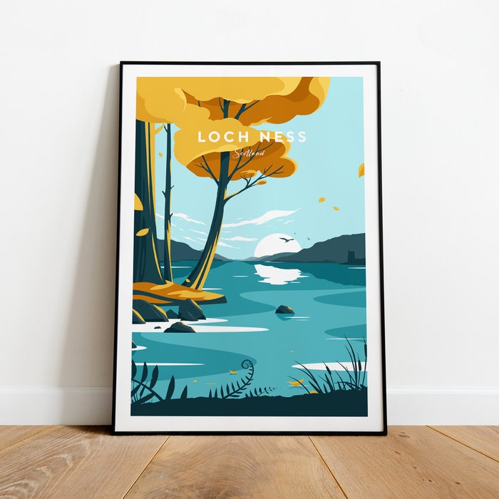 Loch Ness Traditional Travel Canvas Poster Print - Scotland