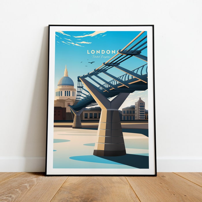 London Traditional Travel Canvas Poster Print - United Kingdom - St Paul'S