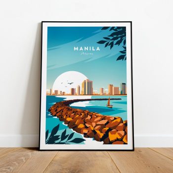 Manila Traditional Travel Canvas Poster Print - Philippines Manila Poster Philippines Wall Art