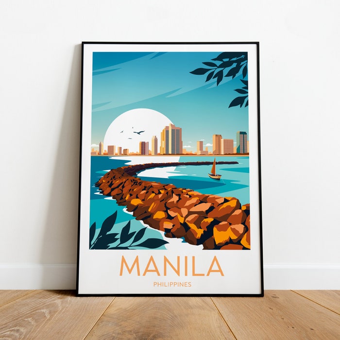 Manila Travel Canvas Poster Print - Philippines Manila Poster Philippines Wall Art