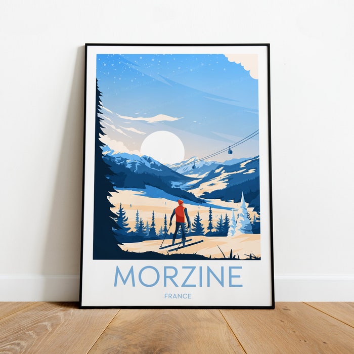 Morzine Travel Canvas Poster Print - France Morzine Poster Ski Poster Ski Resort Print Morzine Ski