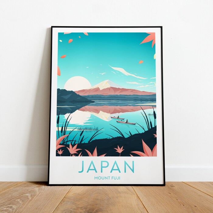Mount Fuji Travel Canvas Poster Print - Japan Mount Fuji Poster Tokyo Print