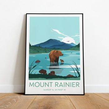 Mount Rainier Travel Canvas Poster Print - National Park