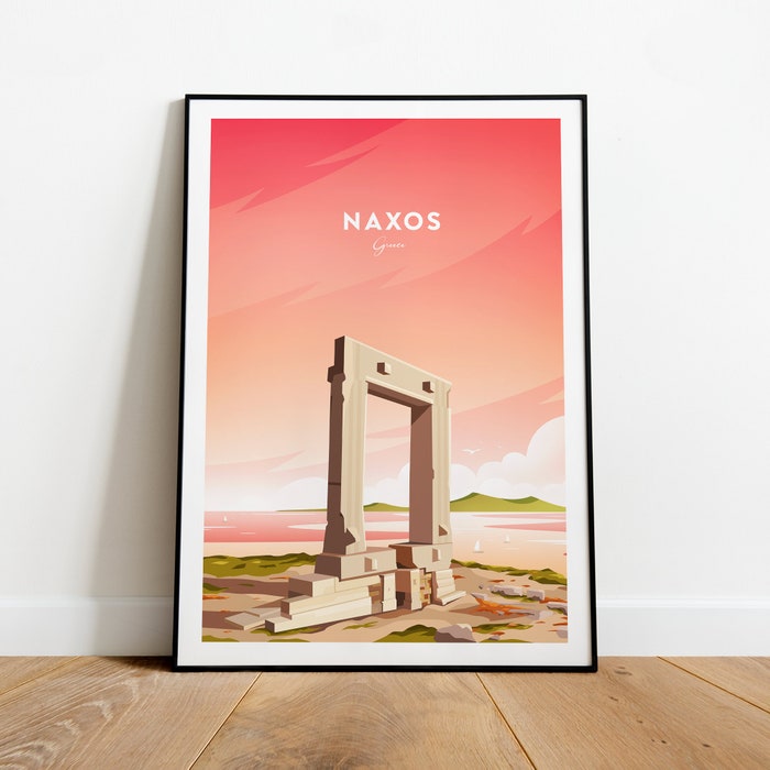 Naxos Traditional Travel Canvas Poster Print - Greece